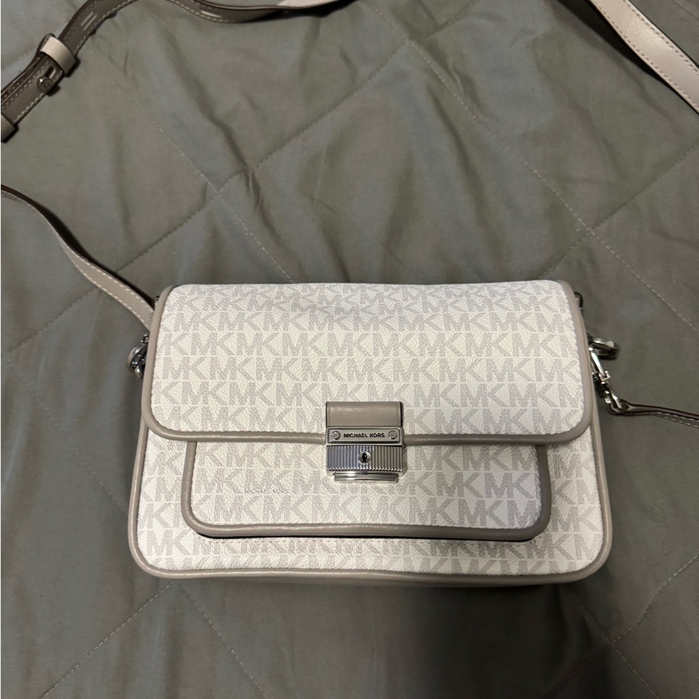 Michael Kors Beige Monogram Crossbody Bag